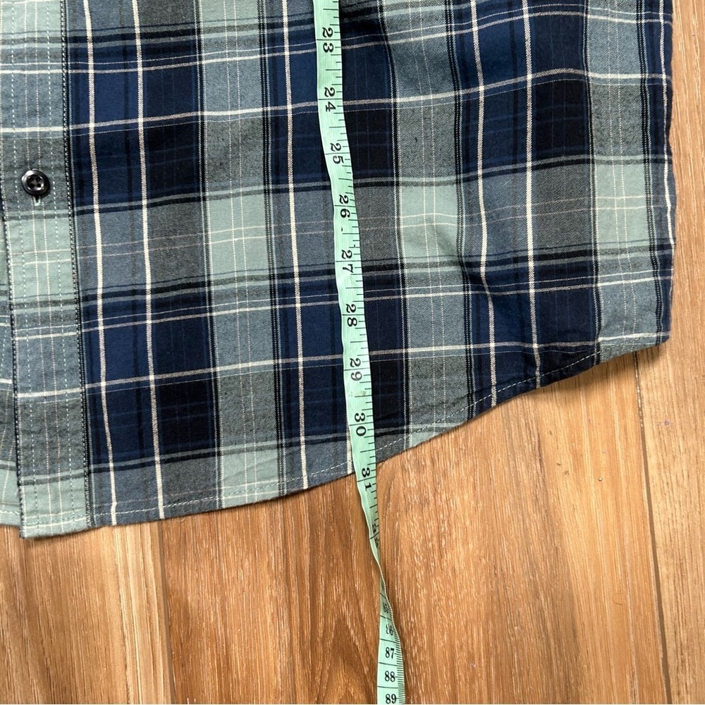 Ll bean mens signature slim fit blue plaid flannel long sleeve shirt size XXL - Picture 8 of 8